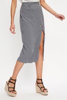 Thumbnail for your product : Dorothy Perkins Womens Navy Gingham Split Button Midi Skirt