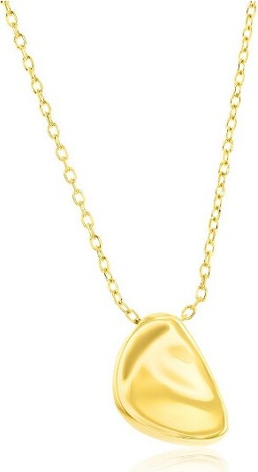 Bella Silver BellaSilverSterlingSilverPolishedIrregularShapedNecklace-GoldPlated-Gold