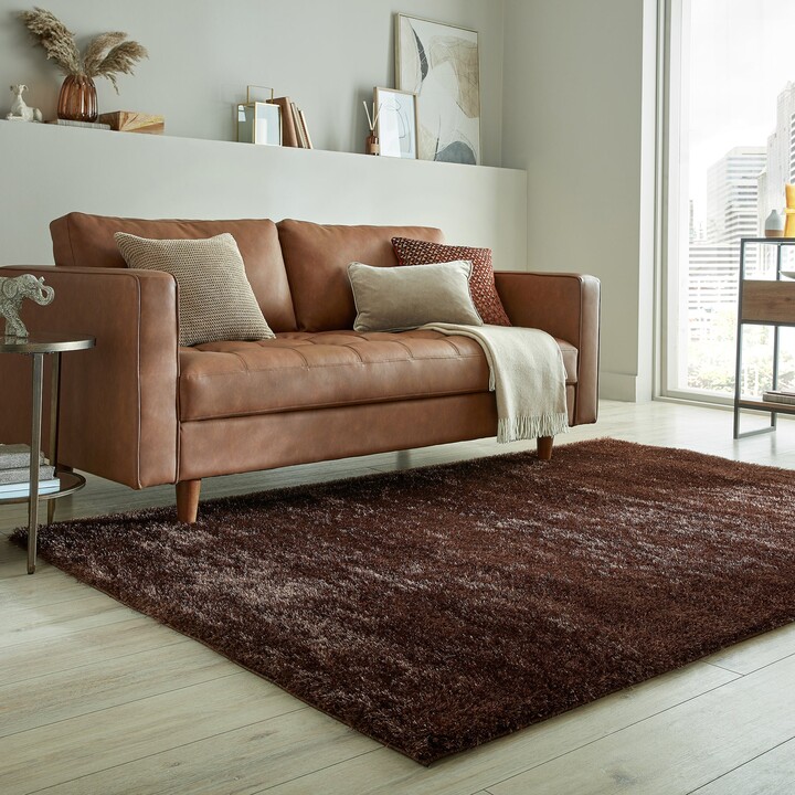 Dunelm Indulgence Shaggy Rug Brown ShopStyle