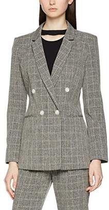 Miss Selfridge Women's Check Blazer Suit Jacket, Grey