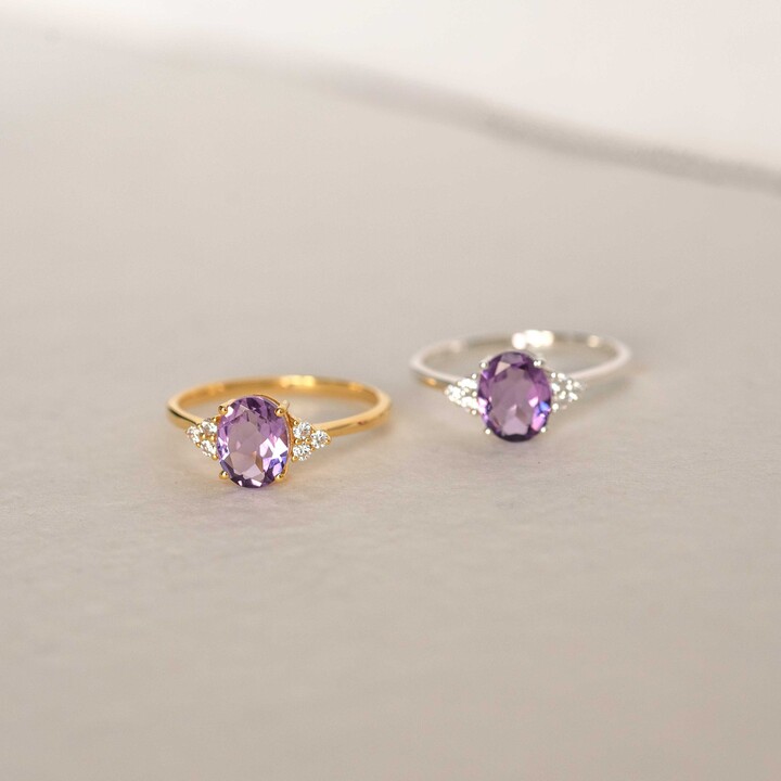 Etsy Lavender Amethyst Fleur Ring in Gold Vermeil & Sterling Silver Genuine Natural Gemstone Gifts For Her