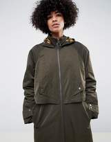 Thumbnail for your product : ASOS Design DESIGN wax look fisherman parka with check liner