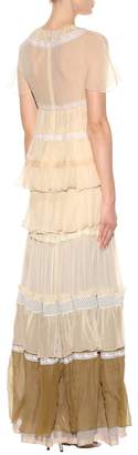 Chloé Lace-trimmed silk dress