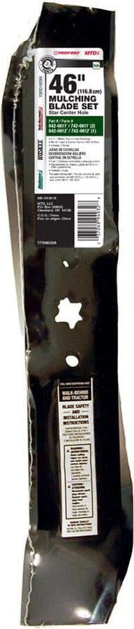 MTD Genuine Factory Parts Original Equipment 3-in-1 Blade Set for Select 46 in. Riding Lawn Mowers with 6-Point Star OE# 942-0611, 942-0612