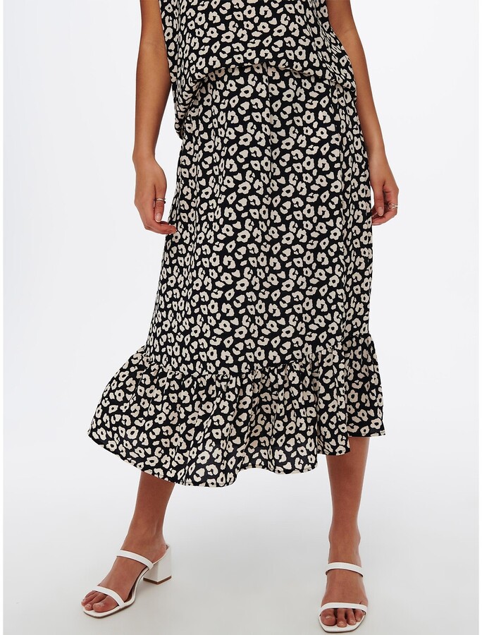 leopard print midi skirt shopstyle