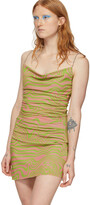 Thumbnail for your product : MAISIE WILEN Pink & Green Mesh Slip Dress