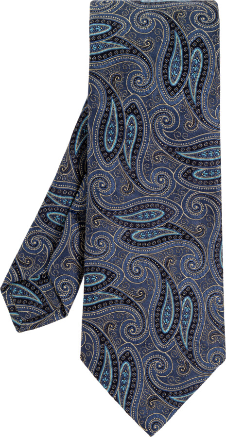 Etro Silk Tie  Navy - Blue