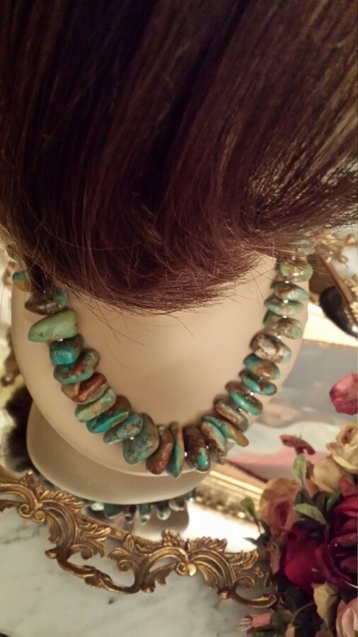 Etsy Large Natural Turquoise Nugget Necklace