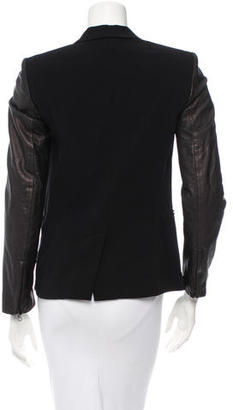 Rag and Bone 3856 Rag & Bone Blazer With Textured Leather Sleeves