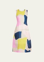 Sleeveless Abstract-Print Tulip Dress 