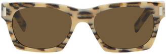 Saint Laurent Off-White & Brown Leopard SL 402 Sunglasses