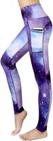 Thumbnail for your product : New Minc Women's Galaxy Yoga Pants Capri High Waist Leggings with Pockets(,XL)