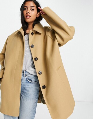 ASOS DESIGN oversized boyfriend coat in 