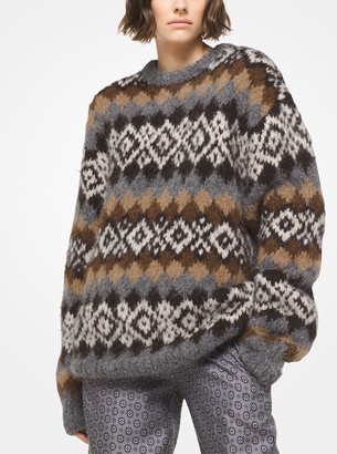 Michael Kors Collection Hand-Knit Fair Isle Alpaca-Blend Sweater