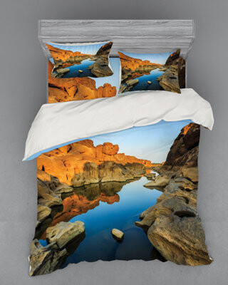 Ambesonne Canyon Blue Microfiber Rustic Duvet Cover Set