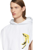 Thumbnail for your product : Random Identities White Cropped Banana Hoodie