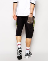 Thumbnail for your product : B.young Reclaimed Vintage Camo Side Panel Jersey Shorts