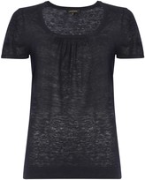 Thumbnail for your product : Jaeger Gathered Neck Linen Knit Tee