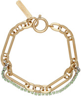 Thumbnail for your product : Justine Clenquet SSENSE Exclusive Gold & Green Paloma Bracelet