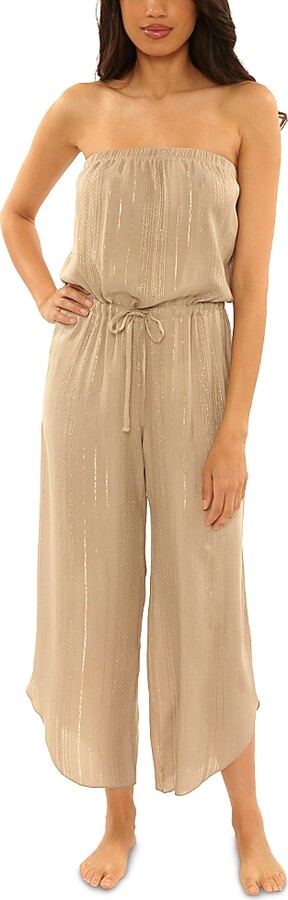 Becca by Rebecca Virtue Radiance Strapless Swim Cover-Up Jumpsuit