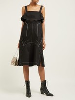 Thumbnail for your product : Proenza Schouler Cut-out Cotton-twill Midi Dress - Black