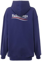 Thumbnail for your product : Balenciaga Political Logo Cotton Sweatshirt Hoodie
