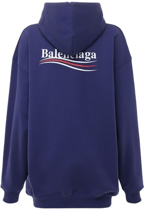 Balenciaga Political Logo Cotton Sweatshirt Hoodie