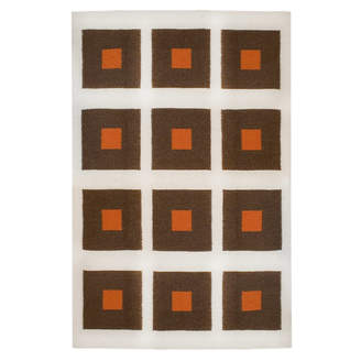Jonathan Adler Brown/Orange Peter Reversible Peruvian Flat Weave Rug