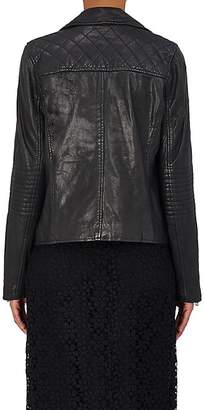 Barneys New York Women's Leather Moto Jacket - Black