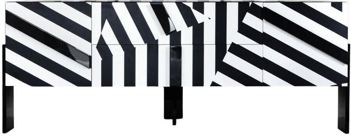 Driade Ziqqurat Cabinet L White Black Stripes