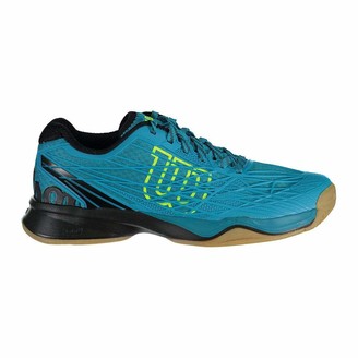 Wilson Men's Kaos Indoor Enamel Blu/Bk/Safety Yel 8.5 Tennis Shoes