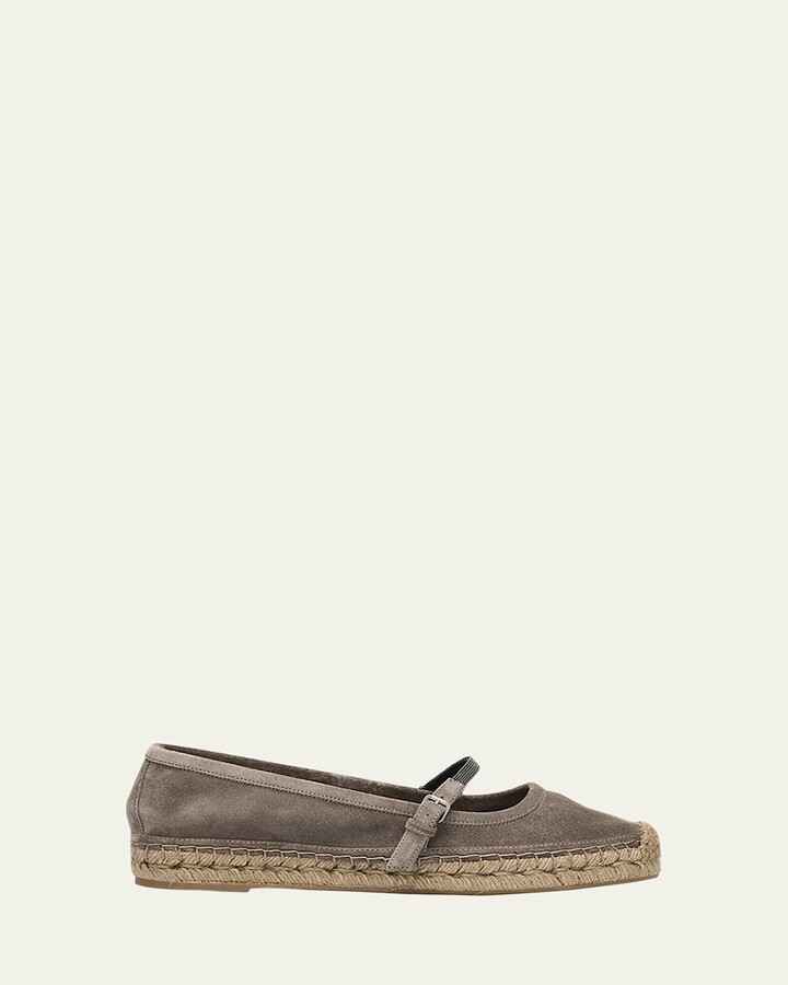 Suede Mary Jane Espadrilles