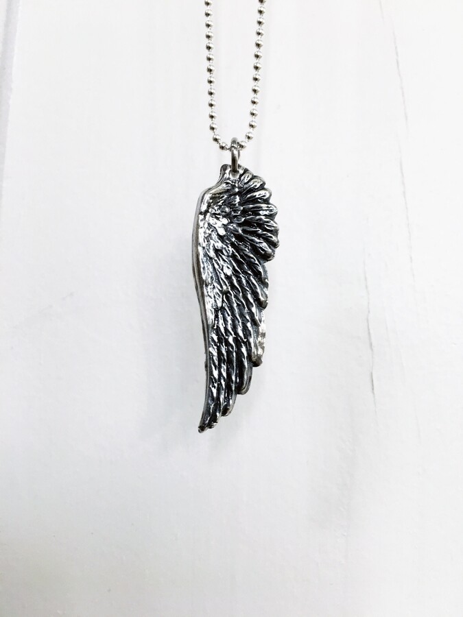 Etsy Silver Wing Charm Necklace Fine Pendant Angel Necklace