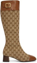 Thumbnail for your product : Gucci Beige & Tan GG Tall Boots