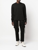Thumbnail for your product : Rick Owens Strobe Creatch cropped cargo jersey trousers