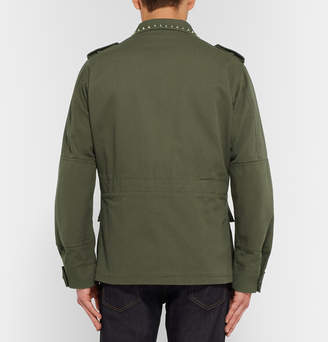Valentino Studded Cotton-Canvas Field Jacket