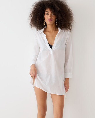 J.Crew Cotton voile tunic cover-up with side ties