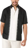 Thumbnail for your product : Cubavera Linen Short Sleeve Contrast Tuck Panel With Ornate Embroidery