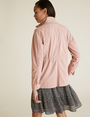 Marks and Spencer Cotton Rich High Neck Utility Jacket