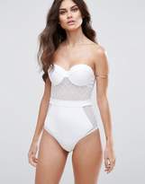 Thumbnail for your product : ASOS Diamond Mesh Cupped Swimsuit