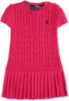 Thumbnail for your product : Ralph Lauren Childrenswear Cable-Knit Short-Sleeve Sweaterdress, Currant, 2T-3T