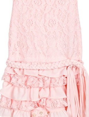 Catherine Malandrino Girls' Ruffle-Trimmed Lace All-In-One