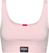 Thumbnail for your product : HUGO BOSS Stretch-cotton bralette with new-season logo label