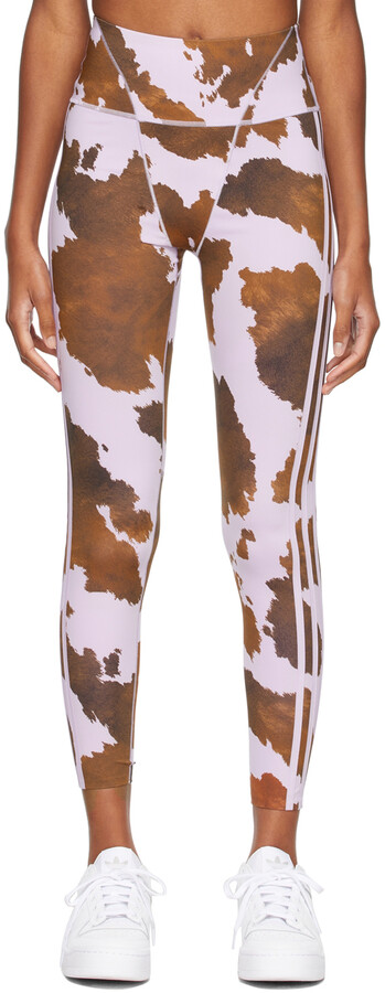 adidas x IVY PARK Purple & Brown Cow Print Tights - ShopStyle Hosiery