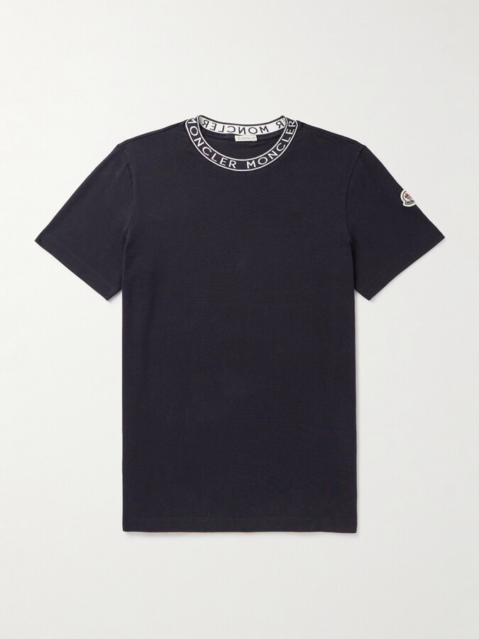 Moncler Slim-Fit Logo-Jacquard Cotton-Jersey T-Shirt
