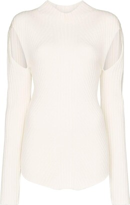 Low Classic Ribbed Cut-Out Knit Top