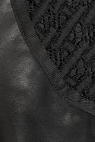 Thumbnail for your product : Derek Lam Guipure lace-trimmed leather and jersey top