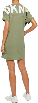 DKNY Appliqued Printed Cotton-jersey Mini Dress