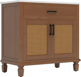 Sepia Single Freestanding Bathroom Vanity With Ceramic top and 1 Cabinet