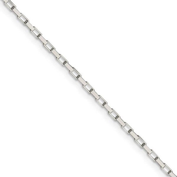 Black Bow Jewelry Co. BlackBowJewelry1.65mmSterlingSilverOpenElongatedBoxChainNecklace22Inch